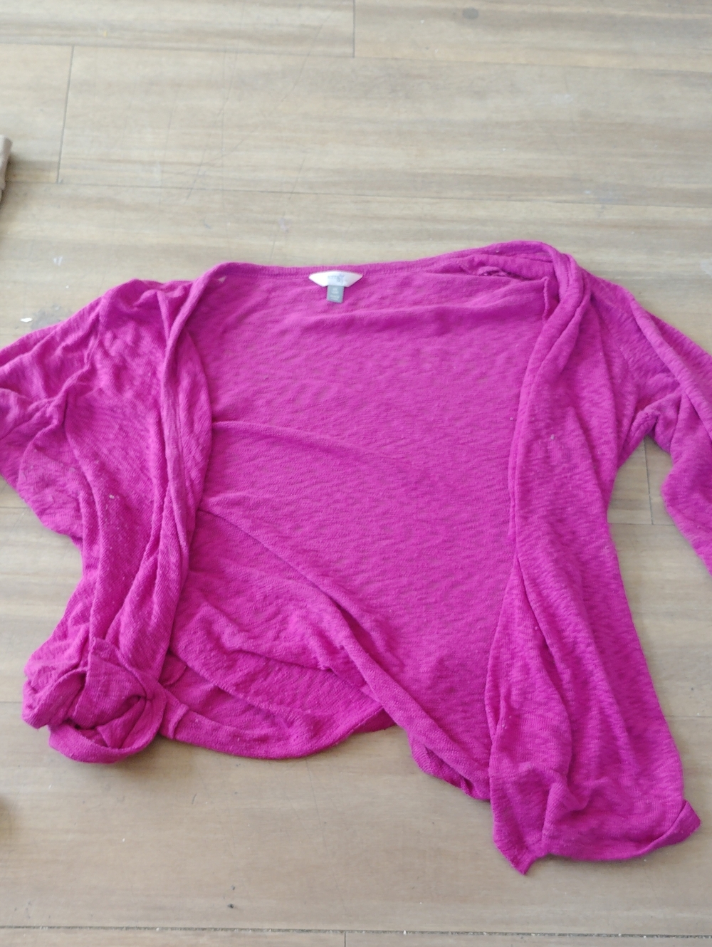 Terra & Sky Open-Front Cardigan in Fuchsia Size 14w